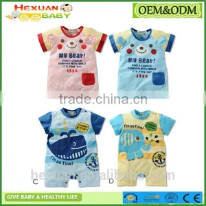 Short Sleeves Printed Cartoon Baby Clothes Set Summer Romper Newborn Baby Clothing thumbnail-1