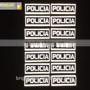 Relfective Policia or Chest Reflective Letter Reflective Words be Heated on Vest for Spain Market thumbnail-4