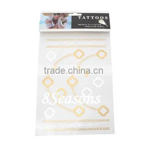 Best Selling Mixed Chains Metallic Waterproof Temporary Tattoo Sticker For Body Art thumbnail-1