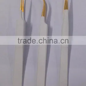 White and Gold Eyelash Extension Tweezers Range thumbnail-1