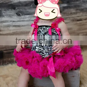Zebra Chervon Top & Hot Pink Ruffle Swing Girls Dress Clothing China Wholesale Dresses Tutu Pettiskirt for Children thumbnail-1