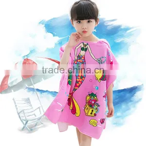 100% Polyester Sublimation Print Kids Microfiber Hooded Towels thumbnail-2