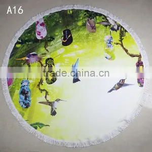 330g Cabbage Cattot Printed Round Beach Towel/jkr Bath Towel Table Towel Shawl Yoga Mat Beach Towels/ Round Beach Towels thumbnail-2