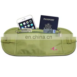 Travel Beige Buckle Design Ripstop Nylon Rfid Safe Money Belt thumbnail-1