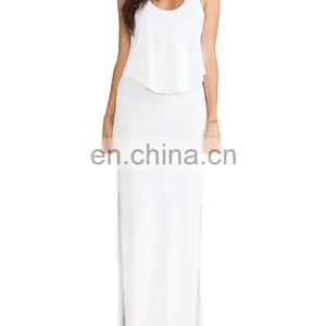 CHEFON Cotton Modal Double Crop Sheer Maxi Dress thumbnail-1
