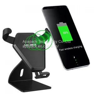 Metal Air Vent Car Holder With Wireless Fast Charger thumbnail-1