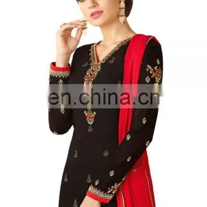 Ladies Casual Office Wear Semi-Stitched Georgette Salwar Kameez 2017 thumbnail-2