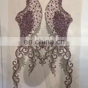 HANDWORK GOWN WORK TRIMS AND APPLIQUES IN CRYSTAL STONE thumbnail-2