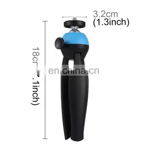 Newest Camera Tripod ,PULUZ Pocket Mini Tripod Mount With 360 Degree Ball Head & Phone Clamp for Smartphones(Blue) thumbnail-3