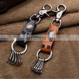 2015 NEW DESIGN RETRO VINTAGE RIVET LEATHER KEYCHAINS thumbnail-1