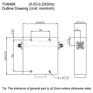 RFTYT TG6466E 0.03-0.23 GHz Low VSWR IBS High Quality RF Coaxial Isolator thumbnail-3