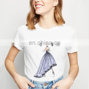 Short-sleeved Summer T-shirt Fashion New Female T-shirt Printing for Ladies thumbnail-1
