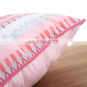 High Quality Cozy Decorative Striped Square Velvet Custom Printed Cushion/throw Pillow Cases thumbnail-5