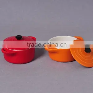 10cm Round Ceramic Casserole Dish thumbnail-1