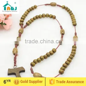 Wholesale Religious Wood Beads Cord Rosary thumbnail-1