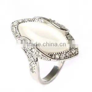 Trendy Silver Cat Eye Stone Rings,middle Finger Ring thumbnail-1