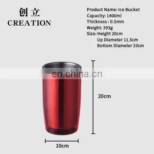 Factory Direct 750ml Promotional Small Blue Vintage Mini Champagne Cheap Plastic Wine Ice Beer Buckets Cooler Barrel With Lid thumbnail-3
