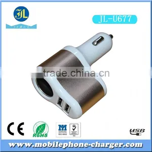 3 in 1 Car Charger With Oem LOGO Dual Usb Port Car Charger 3.1A Car Cigarette Lighter Power Charger thumbnail-4