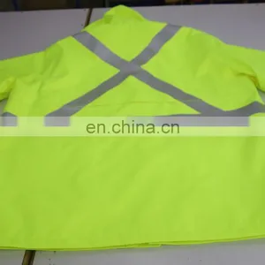 300D Ripstop PU Coating Waterproof High Visibility Rainwear Jacket thumbnail-5