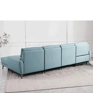New First Layer Cowhide Functional L-Shaped Chaise Longue Sofa Modern Minimalist Doll Cotton Skin-Friendly Leather Sofa Combination thumbnail-4