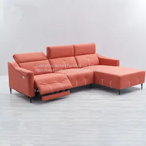 Italian Minimalist Living Room Combination Fabric Sofa Three-Seat High-Quality L-Shaped Cotton And Linen Chaise Longue Sofa thumbnail-1
