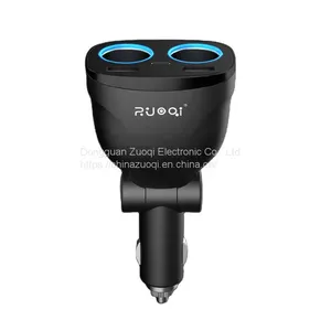Wholesale Portable Car Charger With 2 Cigarette Lighters Universal Car Charger thumbnail-1