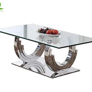 Latest Coffee Table Stainless Steel Base Marble Table Sets Superior Quality Center Table for Living Room thumbnail-2