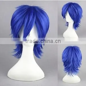High Quality 35cm Short Straight VOCALOID KAOTO Wig Cosplay Blue Synthetic Anime Wig Cosplay Hair Wigs Party Wig thumbnail-2