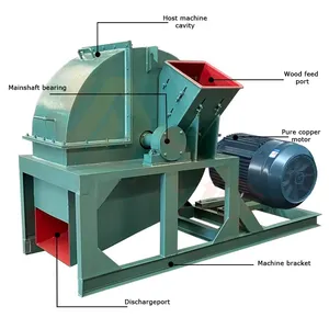 Lentinus Edodes Fungus Wood Chip Crusher Double Feed Port Sawdust Crushing Equipment for Sale thumbnail-3
