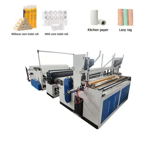 Customized Embossed Toilet Paper Rewinding Machine Jumbo Roll Toilet Paper Machine Production Line thumbnail-5