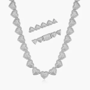Shining Star Jewelry Hip Hop Fashion 6mm-14mm Micro Pave CZ Iced Heart Necklace thumbnail-2