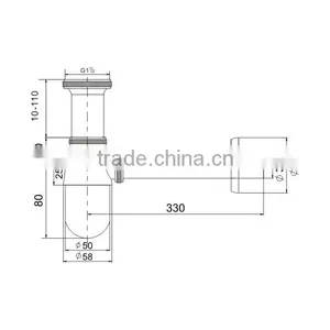 New Sanitary Ware Basin Accessories Bottle Trap Chrome Plated Brass Waste Sink Siphon(J281-A) thumbnail-2
