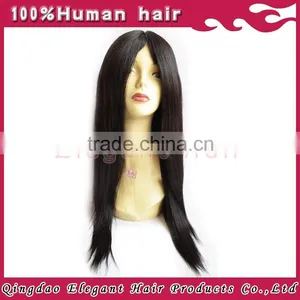 2015 New Fashion Style Real Brazilian Hair Black Color 26 Inch Human Hair Wigs for Black Women thumbnail-1