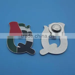 UAE Country Flag Letter Q Shape Magnet Lapel Pin Badge thumbnail-1