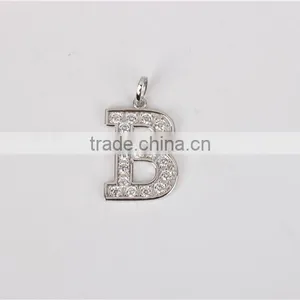 Fashion 925 Sterling Silver 26pcs Letter Alphabet Initial Bling Bling Pendants thumbnail-5