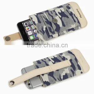 2016 Trend Men's Camouflage Canvas & Leather Pouch Case for Iphone 6s Plus thumbnail-6