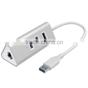 Aluminum Ethernet Port RJ45 Wifi Adapter 3. 0 USB Hub With 3 Port thumbnail-1