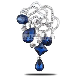 Colorful Fashion Jewelry Rhinestone Brooch Flower With Pin thumbnail-4