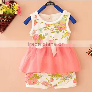 2016 Short Sleeve Baby Clothes Birthday Girl Clothing Sets 1years Kids Outfits Infant Summer Shirts Sets Quality Choice thumbnail-3