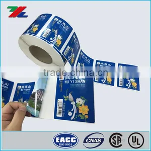 Customized Plastic Water Bottle Label Printing ; Two Sided Colored Printing Water Bottle Label Quality Choice thumbnail-1