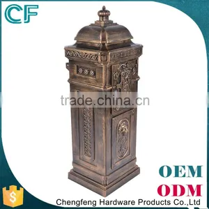 European Style Lion Decorative Free Standing Waterproof Cast Aluminum Mailbox Letter Box thumbnail-1