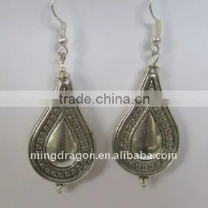 CHINESE TIBET SILVER EARRING EARDROP thumbnail-1