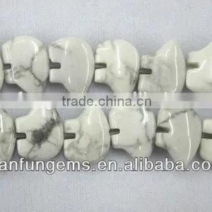 Hot-seller Carved White Turquoise Bear Beads Nacklace for Wholesale Gems thumbnail-1