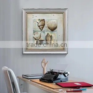 Modern Beautiful Shell Home Decor With Frame Seascape Painting thumbnail-6