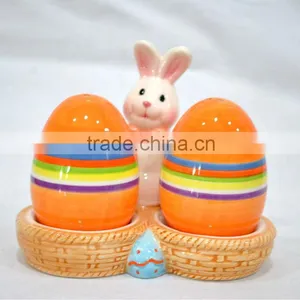 Ceramic Easter Rabbit Egg Pepper Shaker Set thumbnail-1