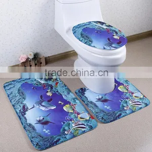 3D Digital Print 3pcs Bath Mat thumbnail-3
