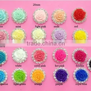 STOCK 20mm Flower Rhinestone Embellishment Flatback for Wedding Decoration or Hair Accessory(BTN-5397) thumbnail-1