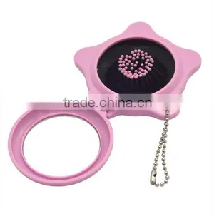 Flower Shape Plastic Pocket Mirror With Comb thumbnail-2