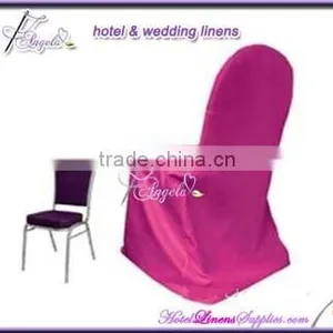 Cheap Banquet Chair Covers for Sale, Fuschia Basic Polyester Chair Covers thumbnail-1