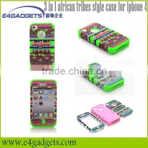 2013 New Product Functional 3 in 1 African Tribes Style Case for Iphone 4, for Iphone Accessory thumbnail-1